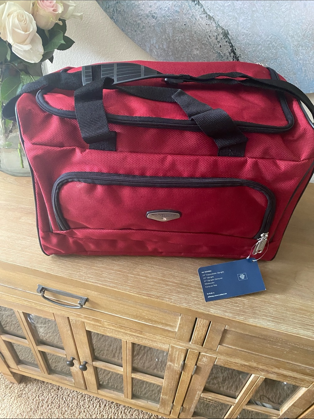 Protocal Cumberland Red Travel Duffel Bag with Front Pocket